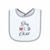 Hudson Baby Infant Boy Cotton Terry Drooler Bibs with Fiber Filling, Boy Gray Woodland, One Size - 4 of 4