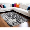Black and Gray Abstract Hand Woven Area Rug - 2 of 4