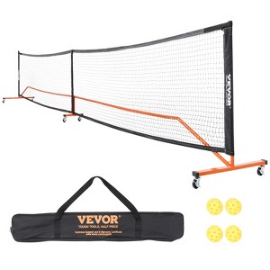 VEVOR Pickleball Net Set, 22FT Regulation Size Portable Pickleball System with Carrying Bag, Balls, and Wheels, Metal Frame - 1 of 4