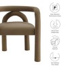 Modway  Astrid Upholstered Barrel Dining Chair in Camel Performance Velvet – Open Back Velvet Dining Room Chair with Arms - 4 of 4