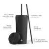 JoyJolt Vacuum Insulated Tumbler with Flip Lid and Straw Stainless Steel Tumbler for Hold/Cold Drinks Leakproof Water Bottle - 3 of 4