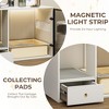 ATJafurn Cat Litter Box Enclosure Modern Furniture Style 37 Inch White, Hidden Kitty Cat Cabinet with Glass Door and LED Strip for Large Cats - 4 of 4