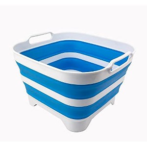 SAMMART 10L (2.64 Gallon) Collapsible Dishpan with Draining Plug - 1 of 4
