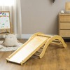 Whisen Wooden Toddler Climbing Toys, Indoor 4 In 1 Pikler Climbing Set with Arch Climber, Ramp & Cushion - Natural Wood - 2 of 4