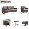 Buenhomino 7PCS Outdoor Patio Furniture Set,PE Wicker Patio Conversation Sets with 41" 50000BTU Fire Pit Table,Swivel Rocking Chairs Set - 3 of 4