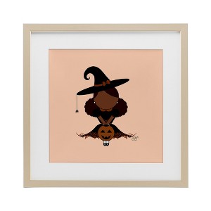 Stupell Industries Trick Or Treat Witch Framed Print Under Glass - 1 of 4