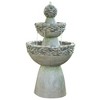36.5" Stone 3-Tier Pedestal Outdoor Floor Fountain - Gray - Teamson Home - image 3 of 4