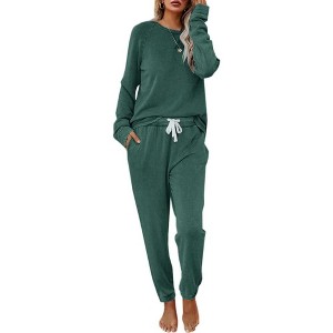 Imily Bela Women's 2-Piece Sweatsuit Set - Cozy Matching Outfit with Long Sleeve Pullover and Drawstring Sweatpants - 1 of 4