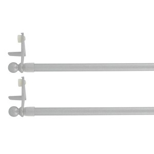 Evideco French Home Goods Adjustable Tension Rod Set, Available in 12"-20", 20"-31", 31"-47", No-Screw Installation Perfect for Café Curtains - 1 of 4