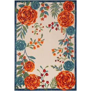 Nourison Aloha Contemporary Floral Border Outdoor Rug - 1 of 4