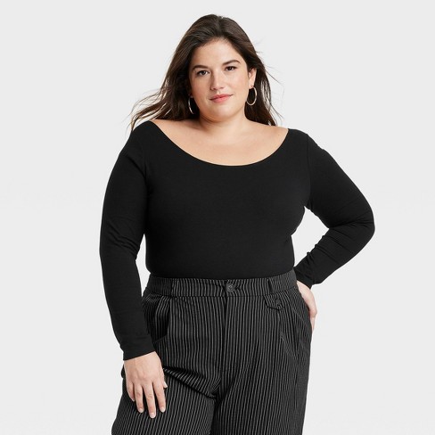 Plus Size Ribbed Snap Bodysuit  Simple bodysuit, Plus size, Bodysuit