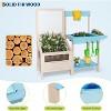 All-Weather Garden Potting Bench with Planter Box – 37.4" Outdoor Workstation W/Storage Shelf & 3 Side Planters (Blue) - 3 of 4
