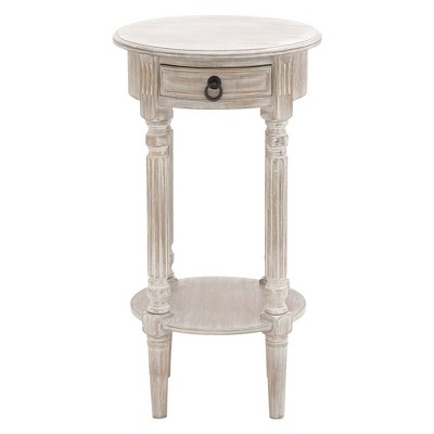 Wood Round Accent Table Taupe - Olivia & May