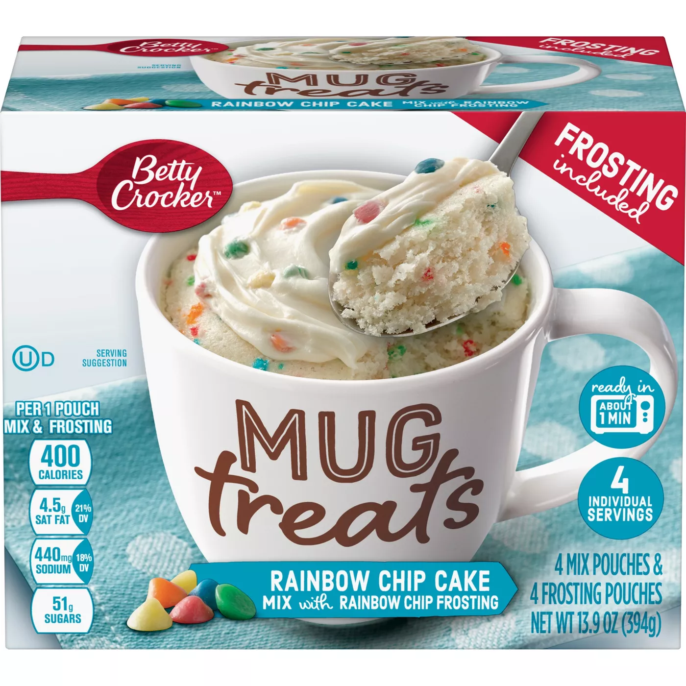 Betty Crocker Mug Treats Rainbow Chip Cake Mix - 4ct/13.9oz - image 2 of 4
