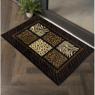 LunaLulinlk Multi 2 ft. x 3 ft. Animal Print Area Rug Black Multi
