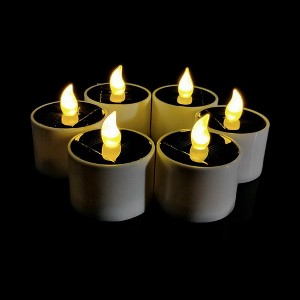 Solar Tea Lights LED Candle Lights Outdoor Waterproof Energy Electronic Flashing Solar Lights Garden Halloween Home Decoration - 1 of 1