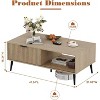 Modern Coffee Table, 41.34” Wooden Coffee Tables with Sliding Door, 2-Tier Open Shelf Storage Center Table for Living Room Home Office - 4 of 4
