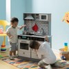 Gardenised Wooden Play Kitchen Toy, Light on Microwave, Cabinet, Sound Electronic Stove, Microwave and Sink Ages 3+ - 4 of 4