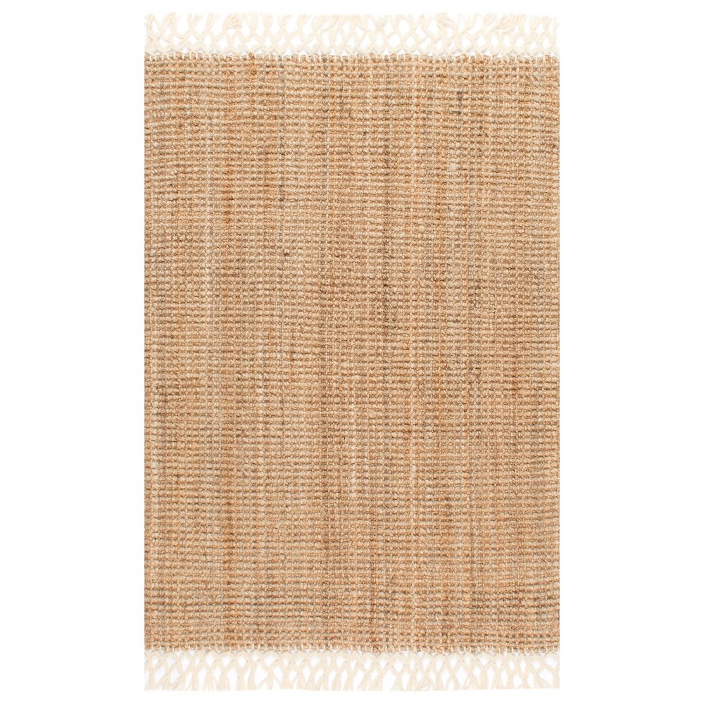 2'6inx10' Runner Jute Hand Woven Raleigh Rug Natural - nuLOOM