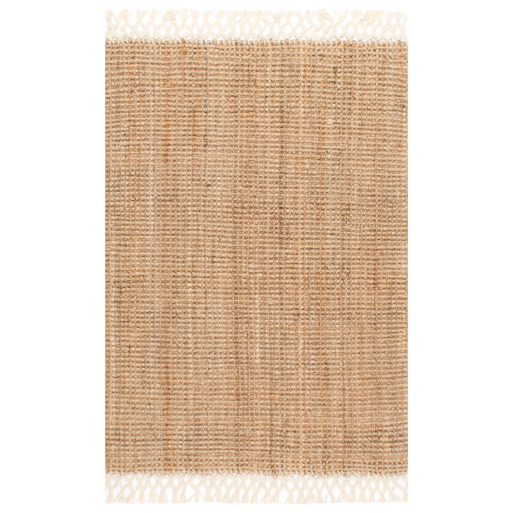 2'6inx10' Runner Jute Hand Woven Raleigh Rug Natural - nuLOOM