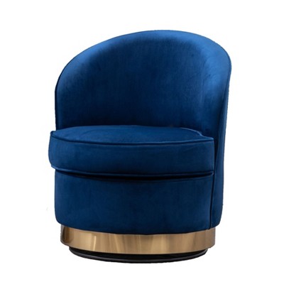 NicBex Velvet Accent Chair,Upholstered Living Room Chairs with Curved Backrest and Metal Base,Cozy Armless Chair,Accent Chairs for Living Room