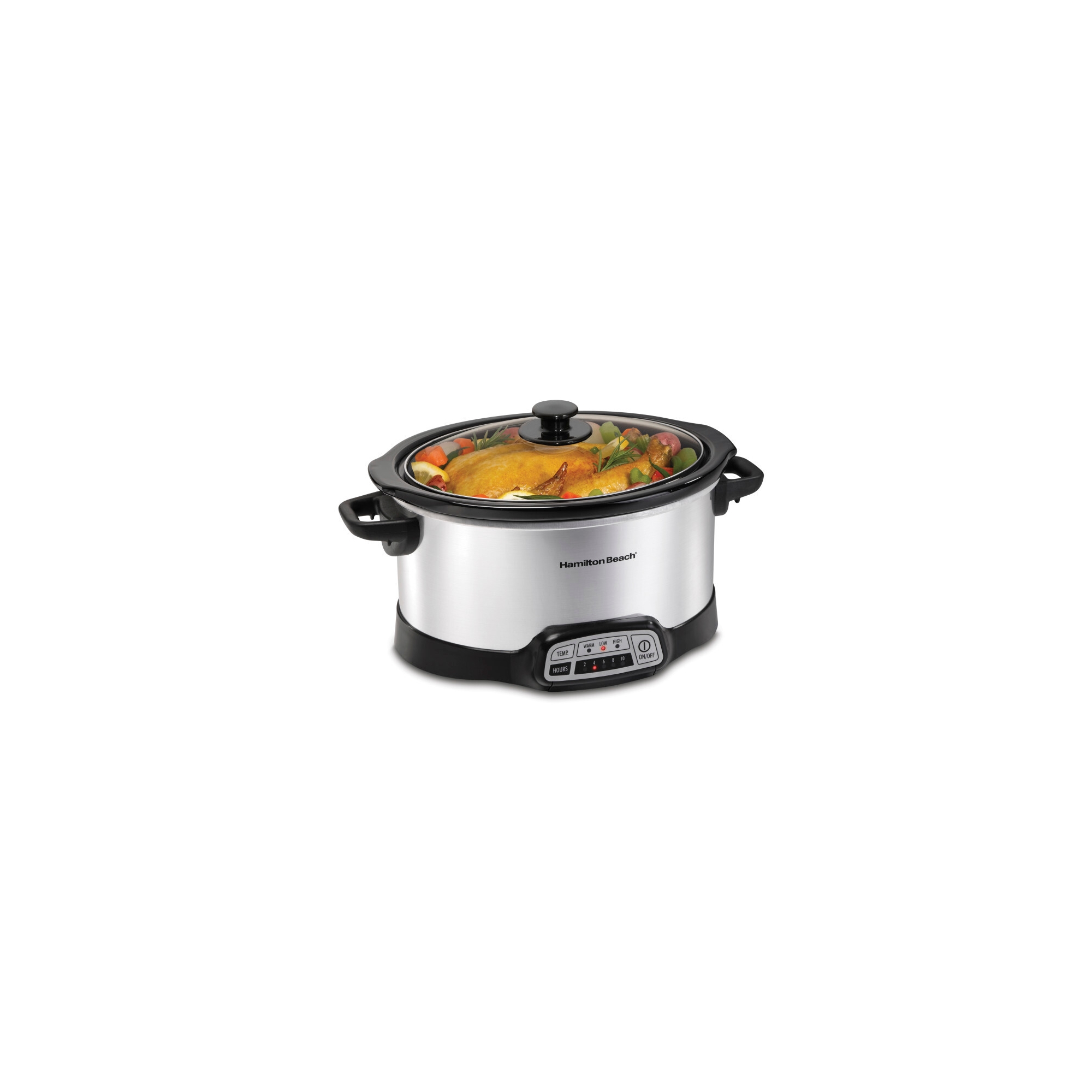 Hamilton Beach Programmable Slow Cooker - Silver - 33463: 6 Qt Stoneware Pot