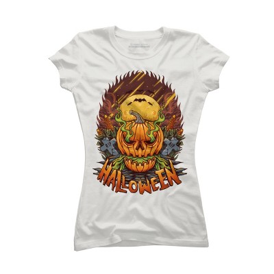 Junior's Design By Humans halloween By arjanaproject T-Shirt