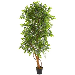 HomeStock  6 ft. Artificial Ficus Tree in Pot for Indoor/Outdoor - 1 of 3