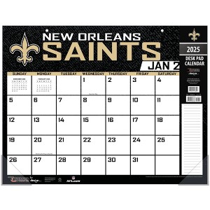 NFL New Orleans Saints 2025 22"x17" Desk Calendar - 1 of 4