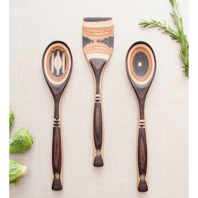 Island Bamboo 4pc Pakka Wood Kitchen Utensil Set Natural