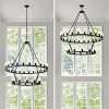 BAOURE 5 Light Black Farmhouse Kitchen Island Lighting Industrial Linear Chandelier for Dining Room - 4 of 4