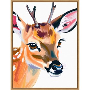 Amanti Art Reh Deer by Ohkimiko  Framed Canvas Wall Art - 1 of 4