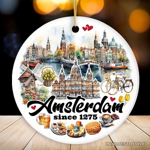 Artistic Amsterdam Landmarks and Heritage Christmas Ornament, Cultural Netherlands Gift and Keepsake| OrnamentallyYou - 1 of 4