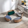 MaseiKar Scandinavian style Elevated Dog Bed Pet Sofa With Solid Wood legs and Bent Wood Back, Velvet Cushion - 2 of 4