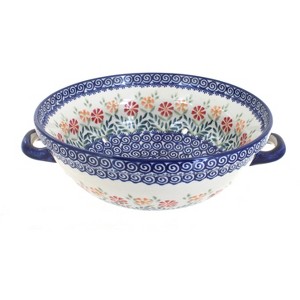 Blue Rose Polish Pottery D038 Manufaktura Colander - 1 of 2