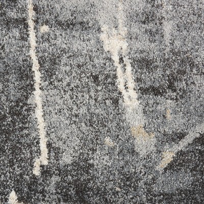Elysian Abstract Gray Synthetic 5' x 7' Stain-Resistant Rug