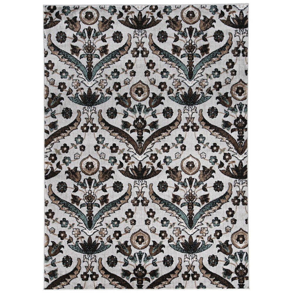 5'x7' Elegance Chateau Rug White/Blue - Linon