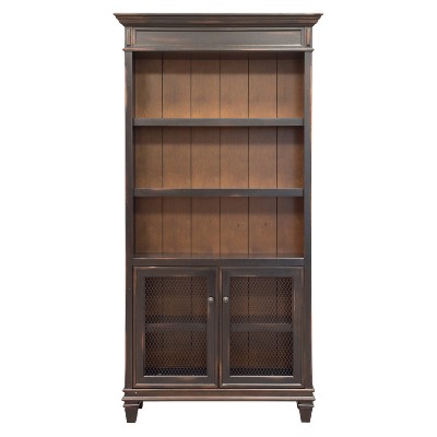 78" Hartford Bookcase with Lower Doors Brown - Martin Furniture