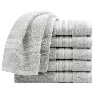 PiccoCasa 100% Cotton Soft Absorbent Oversized Cotton Face Towels 6 Pcs 13'' x 29'' - 1 of 4