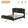 Grungis Wingback Bed Frame with Headboard & Footboard,PU Leather Upholstered Platform Bed with Gold Metal Decor,No Box Spring Needed - 3 of 4
