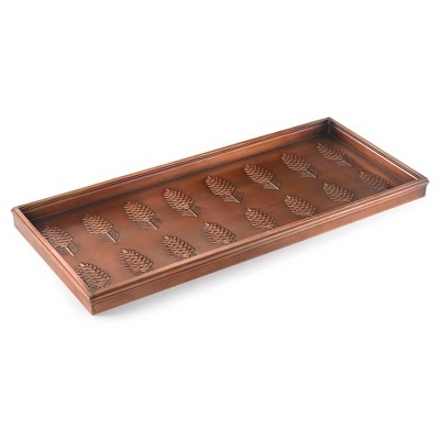 Elegant Copper Finish Pine Cone Design Multi-Purpose Metal Tray