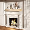 Aged Oak Wall Mounted Wood Floating Fireplace Shelves, Cap-Shelf Mantel - 4 of 4
