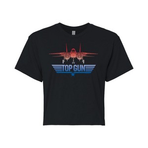 Women's - Top Gun - Top Gun Fighter Jet Logo Cropped Graphic T-Shirt - 1 of 4