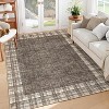 Machine Washable Area Rug Modern Plaid Carpet Non-Slip Stain Resistant Pet Friendly for Living Room Bedroom Dining Room - 2 of 4