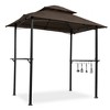 PAGED 8 x 5 Ft Outdoor Patio Canopies and Gazebos, Shelter Tent, Double Tier Soft Top Canopy and Steel Frame with Hook and Bar Counters, Gray - 3 of 4