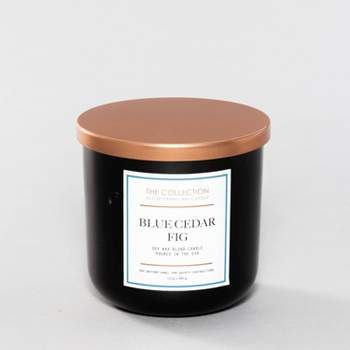 12oz Lidded Glass Jar 2-Wick Candle Blue Cedar Fig - The Collection By Chesapeake Bay Candle