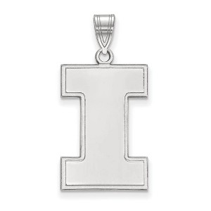 Black Bow Jewelry 14k White Gold Illinois Fighting Illini NCAA Extra Large Pendant - 1 of 3