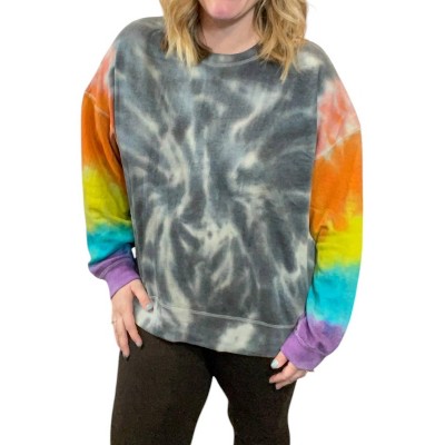 Women's Rainbow Sleeve Tie Dye Sweater - Sew In Love