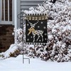 Checkered Deer Burlap Winter Garden Flag Welcome 18" x 12.5" Briarwood Lane - 4 of 4