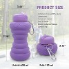 MaseiKar Collapsible Water Bottle Reusable Silicone Water Bottles for Travel Sports Gym Camping Hiking Essentials Doughnut Style 20oz BPA Free - 2 of 4
